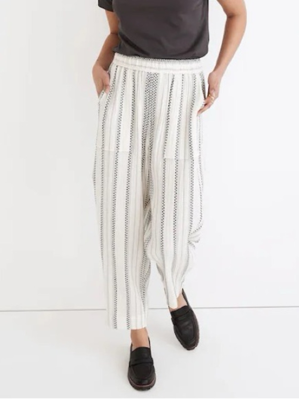 Madewell Lightspun Pull-On Balloon Pants in Antique Cream